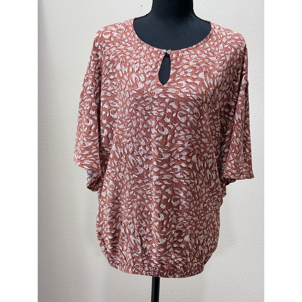 JM Collection Women's‎ BalloBlouse Size L  Copper Rust Color